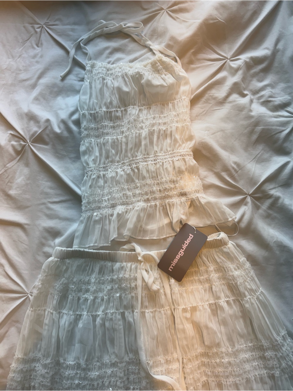 SOLD // Missguided Two Piece White Ruffle Set - Picture 10 of 10